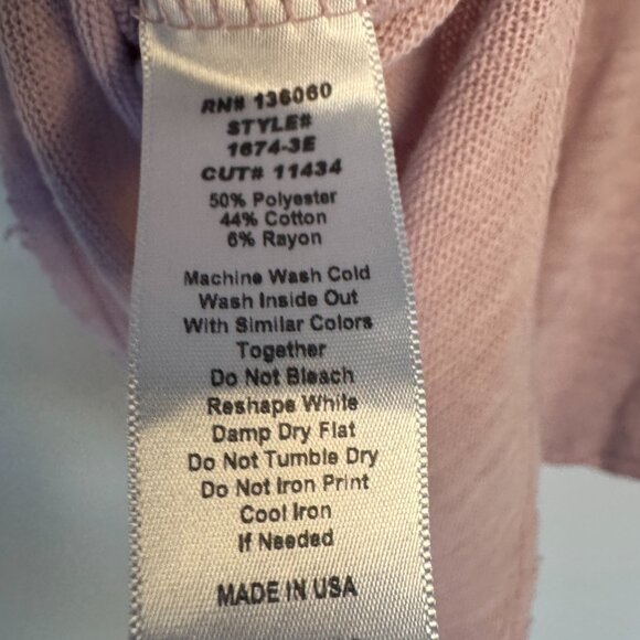 Pink Project Social T Shirt Soft Pink Frayed edge Medium womens - 0423 - Picture 5 of 5